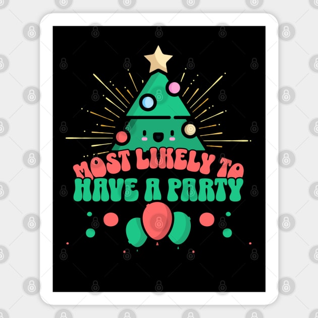 Retro Most Likely To Have A Christmas Party Magnet by HolidayBug